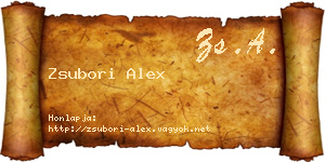 Zsubori Alex névjegykártya